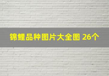 锦鲤品种图片大全图 26个